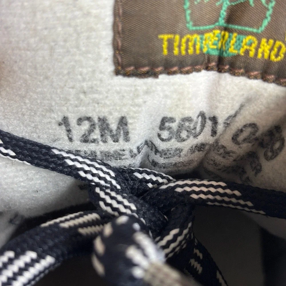 Timberland Euro Hiker Leather Vintage Gorpcore Boots White‎ Navy Mens Size 12 M